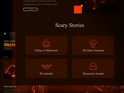 Halloween landing page design graphic halloween icon pumpkin scary ui uiux ux web website website design websiteui webui