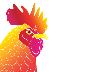 Rooster Logo Design Close Up character colourful design hand drawn illustration logo design rooster