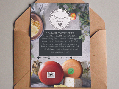 Clonmore Cheese Postcard Design cheese design farm flyer leaflet postcard