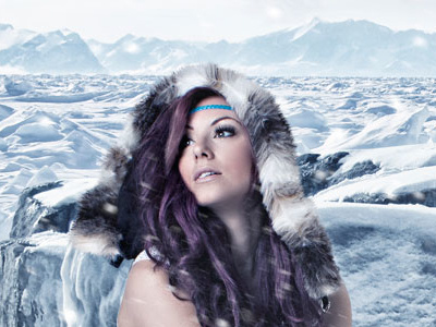 Snowy day by Retouchlab.net beauty retouching birds girl graphic design model photo editing photomanipulation retouch retoucher retouching retouchlab snow
