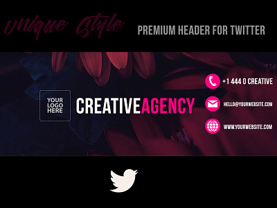 Creative Agency | Twitter Header (PSD) adobe banner cover creativemarket design header photoshop premium psd retouchlab template twitter
