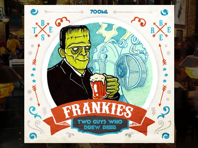 Frankies - beer etiquette beer bottle etiquette frankenstein frankies