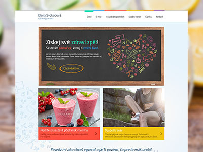 Elena Svobodova clean colorful health layout menu navigation ui webdesign website