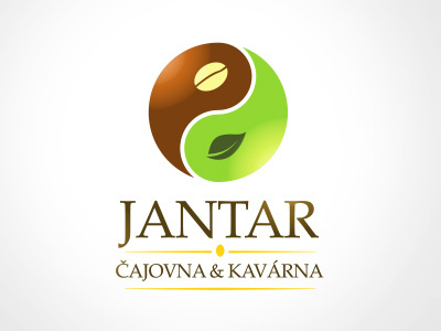 Jantar Teahouse & Café clean clever coffee drink harmony icon identity jing jang logo love peace tea