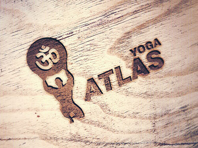 Atlas Yoga atlas eshop logo logotype meditation ohm serenity sport wood yoga