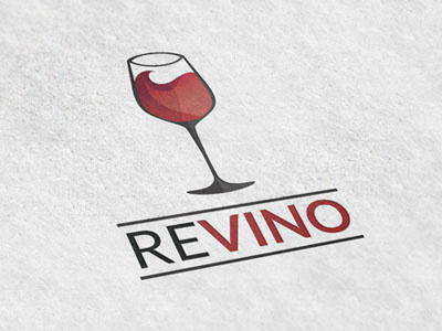 Revino logo clean flat glass logo logotype modern print vino wine