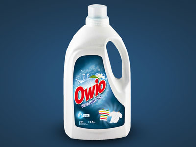 Owio washing powder clean fresh owio pack package design powder product washing water