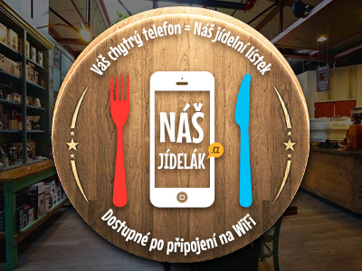 NasJidelak Door Sticker clean door food fork knife logo nasjidelak plate restaurant smartphone sticker wood