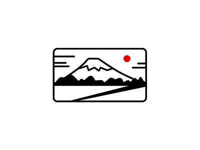 Fuji Japan aesthetic art black and white design digital illustration illustrator japan landscape logo merch mountain sights vector vector art