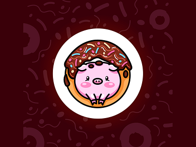 Piggy in a doughnut 2022 animals art branding design digital digital art donut food graphic design illustration illustrator logo logotype piglet sweets