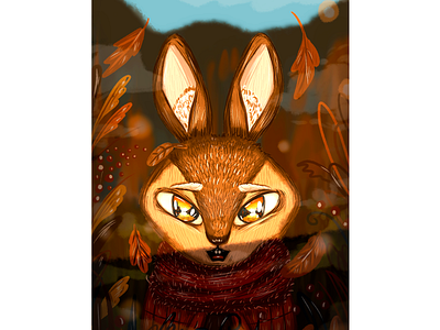 Stunning sunset animals art autumn autumnaesthetic autumnart book bookillustration cute design digital digital art halloweenart hare illustration illustrator merch rabbit sunset