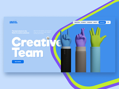 Creative MonSTARS cartoon concept hands minimalistic promo typography ui ux web