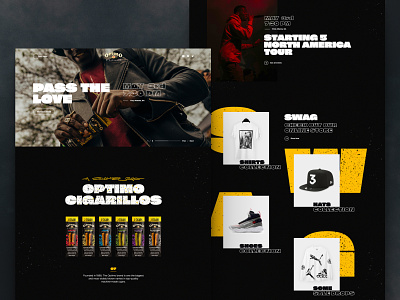 Optimo Cigarillos black cigarettes dark design hiphop landing layout swag typogaphy ui ux web web design website