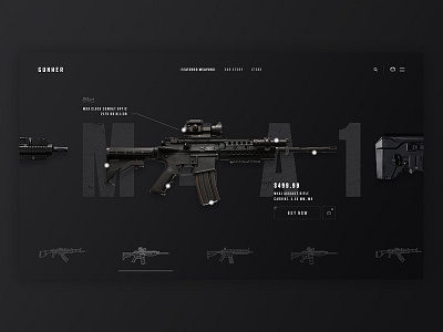 Gun Store Concept army black dark gun guns product products store ui weapon weapons web