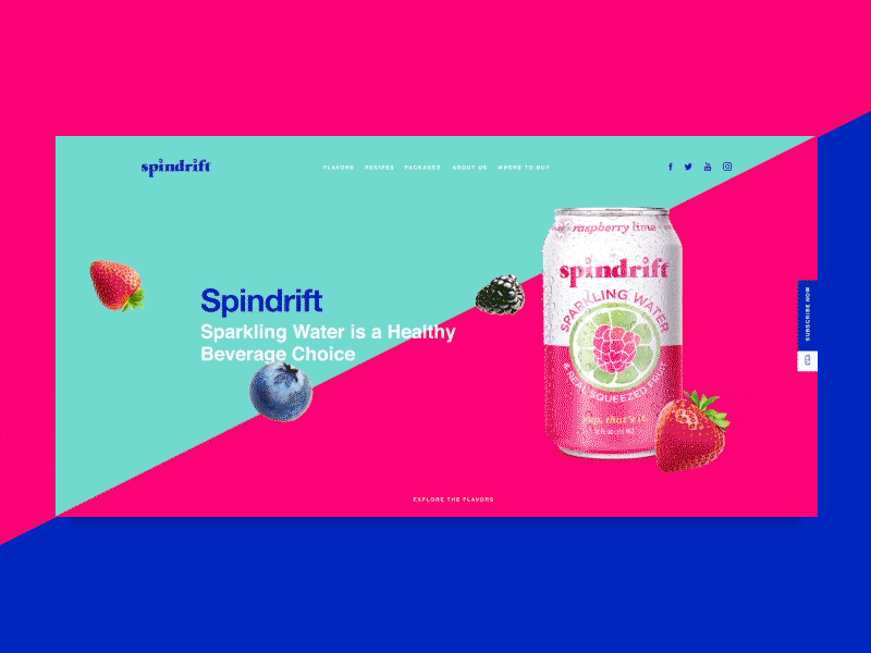 Spindrift Sparkling Water Concept: Part 2 animation colors concept fruits motion sparkling water ui water web