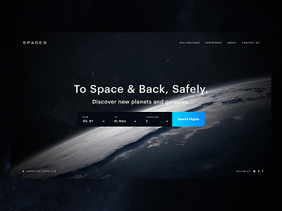 SPACED: #SPACEDchallenge booking concept cosmos earth planets space spacedchallenge travel ui universe web