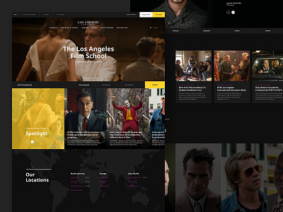 The Los Angeles Film School (Dark Version) academy actors cinema clean corporate dark education educational homepage light los angeles minimalistic movies producers school ui ux web webdesign