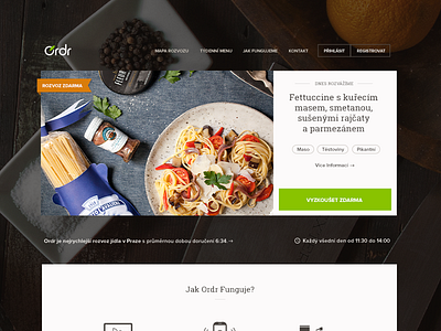 New Ordr Website delivery europe fast food header landing order ordr prague web