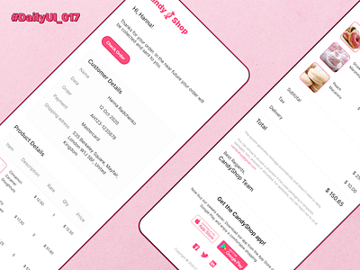DailyUI_017_Email Receipt cake cakes candy daily daily 017 daily 100 daily ui daily ui 017 daily ui design challenge dailyui dailyui 017 dailyuichallenge ecommerce email email design email marketing email receipt email template sweet sweets