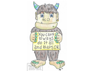 Motivation Monster art creative design drawing fantasy hand drawn illustration motivational self care sticker