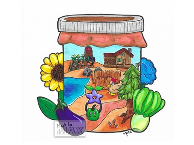 Autumn jam Jar - Stardew Valley Fanart art artist creative design drawing fan art hand drawn markers stardew vallley sticker video game