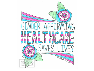 Trans Healthcare Awareness Stickers art creative design drawing hand drawn illustration lgbtq political sticker trans