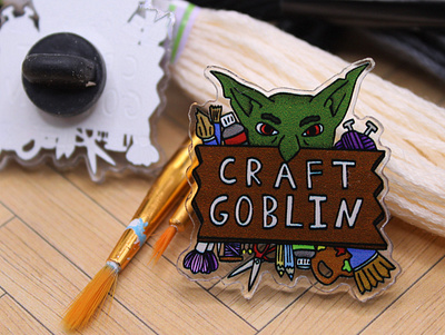 Craft goblin Acrylic Pin art craft creative design digital art drawing hand drawn illustration nerdy pins