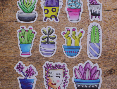 Subtle Pride Succulent Mini Stickers art creative design drawing hand drawn illustration lgbtq plants sticker sticker designs succulents