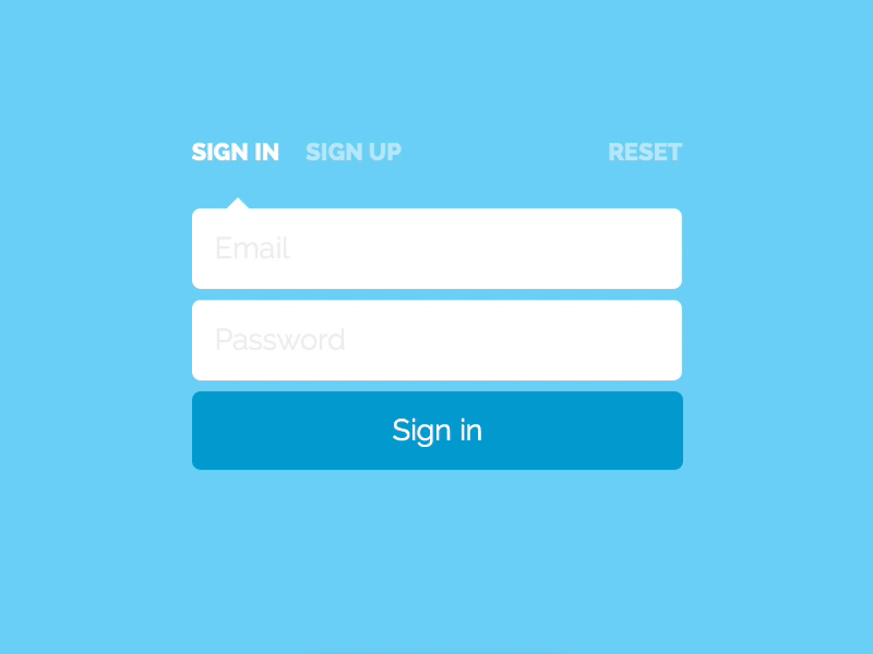 Sign In and Sign Up Form Transitions