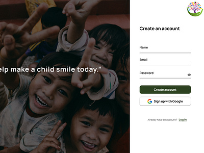 A fundraiser login page