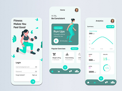 A Fitness App UI app dailyui design fitness graphic design ui ux