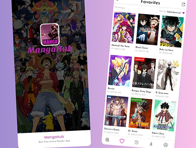 An Anime Favorites Page Design app anime design ui ux