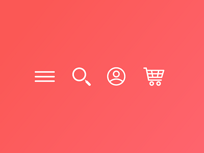 Web icon set account cart icon line menu search