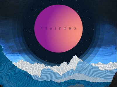 "Visitors" Single Artwork acrylic album cover edm illustrator music photoshop rock traditional art