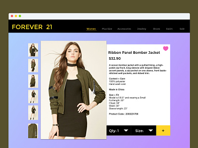 F21 Redesign add cart clothing design ecommerce fashion item web