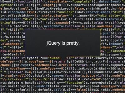 jQuery is Pretty. code jquery
