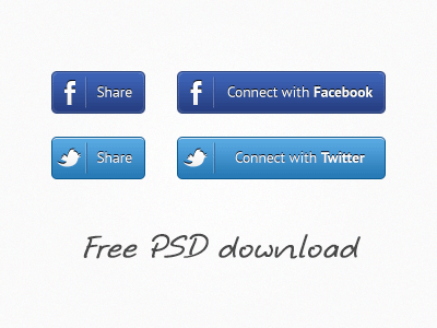 Share buttons set | Free PSD