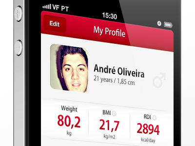 my profile diet fitness food diary mobile design user interface design visual design