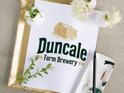 Duncale Farm Brewery beer brand brand identity cabin farm handlettering illustration lettering logo logo identity type typography wagon wheel