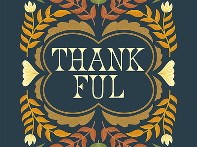 Thankful autumn fall floral flowers grateful handlettering illustration leaves lettering thank you thanksgiving type typography