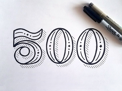 500 black and white drop shadow handlettering instagram lettering sharpie type typography