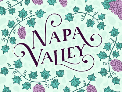 Napa Valley california grapes handlettering ipad pro leaves lettering procreate type typography vines