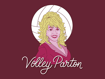 Volley Parton avatar dolly parton illustration lettering pink portrait t shirt volleyball