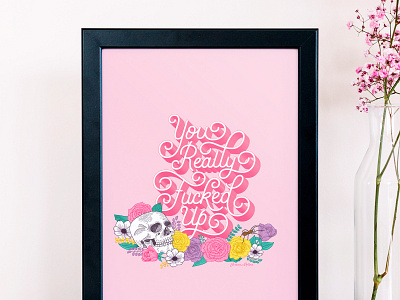 Petty Posters floral flowers handlettering illustration lettering poster print quote type typography