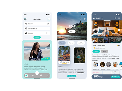 Travel booking App design for android