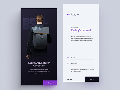 Login | Onbarding Screen backpack bellroy clean dailyui ecommerce flat form icon login onboarding outline signup ui