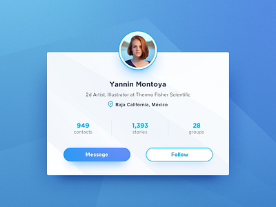 Profile Card button gradient network profile social ui ux