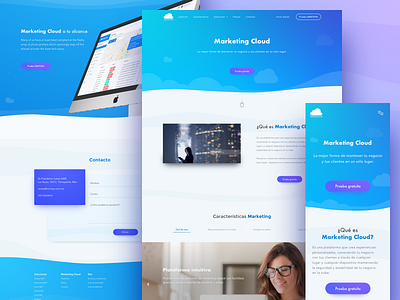 Landing Page blue cloud gradient landing page responsive site ui ux web