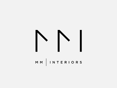 MM Interiors logo design architecture brand chadomoto clever interiors logo mark mmi simple thin