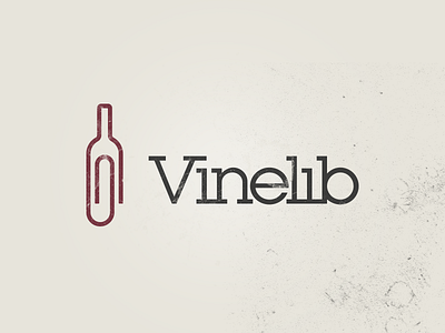 Logo design for Vinelib creative icon logo logotype mark paper clip serif sign simple slab wine